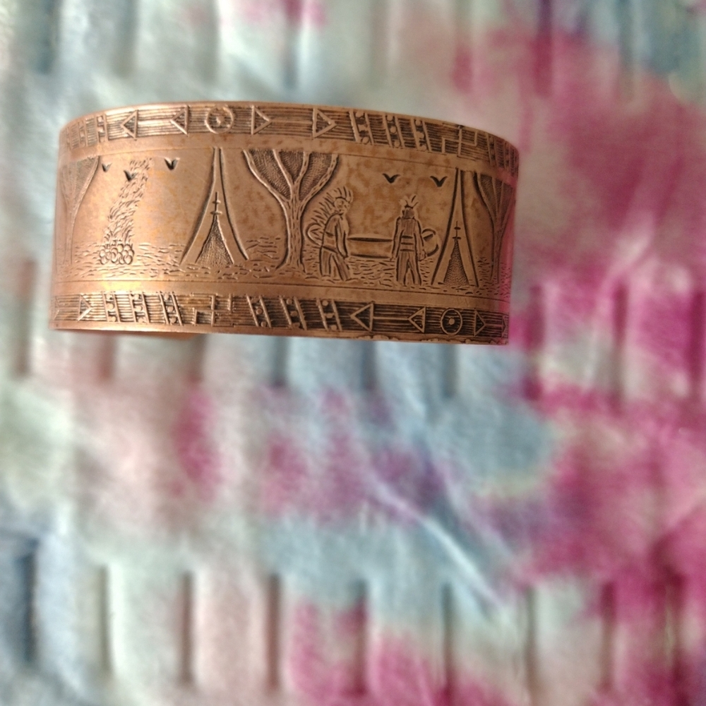 Native American Style Solid Copper Cuff Bracelet … - image 3